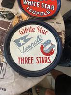 Emaille plateau white star leopold three stars, Verzamelen, Ophalen, Gebruikt, Reclamebord