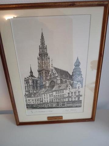 Litho de Daniel Winkelmans -O L Vrouw kathedraalAntwerpen, Enlèvement ou Envoi