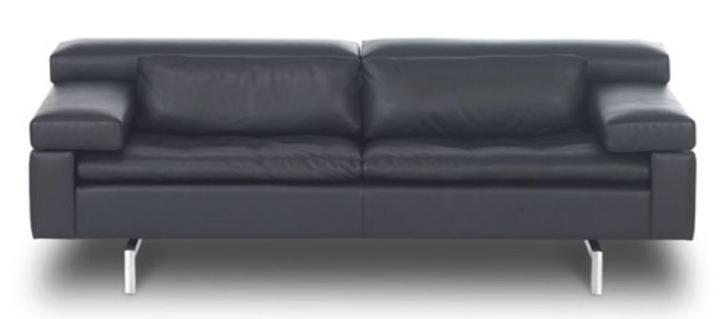 JORI SHIVA Zetel zwart leder, Huis en Inrichting, Zetels | Zetels, Gebruikt, Rechte bank, Vierpersoons of meer, 200 tot 250 cm