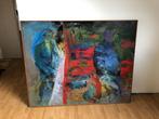 schilderij op hout b 190 x h 125 van bruno dijckmans, Antiek en Kunst, Kunst | Schilderijen | Modern, Ophalen