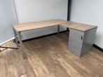 Q-line hoekbureau + standcontainer aluminium, Ophalen, Zo goed als nieuw