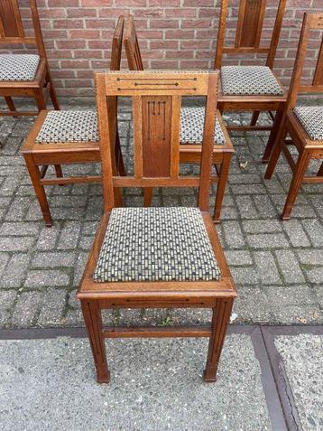 6 x Art Deco eetkamerstoelen Amsterdamse school beschikbaar voor biedingen