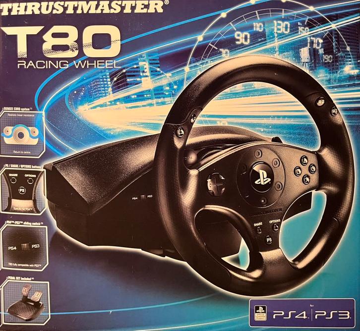 THRUSTMASTER T80 PS4/PS3 THRUSTMASTER T80 RACESTUUR, Computers en Software, Joysticks, Zo goed als nieuw, Ophalen