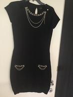 Elisabetta franchi jurk zwart met goud mt 36/38, Kleding | Dames, Jurken, Verzenden, Nieuw