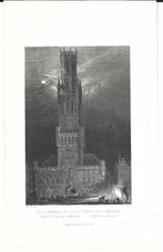 1837 - Brugge - het belfort bij nacht, Antiek en Kunst, Kunst | Etsen en Gravures, Verzenden