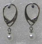 Boucle d’oreille argent 925 perle 6 mm (modèle B)., Argent, Pendantes, Enlèvement ou Envoi, Argent