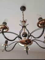 Kroonluster met zwarte en gouden accenten, Huis en Inrichting, Lampen | Kroonluchters, Ophalen, Zo goed als nieuw