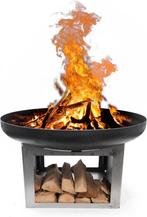 vuurschaal Fresvik met houtopslag – Ø80 cm – zwart, Tuin en Terras, Ophalen, Nieuw