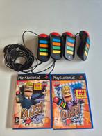 Buzz controllers + 2 buzz games voor playstation 2 ps2, Ophalen of Verzenden, Zo goed als nieuw