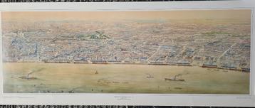 Antwerpen en Schelde panorama van N.tot Z., 4 Litho posters. beschikbaar voor biedingen