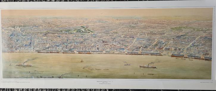 Antwerpen en Schelde panorama van N.tot Z., 4 Litho posters., Antiek en Kunst, Kunst | Schilderijen | Klassiek, Ophalen of Verzenden