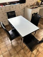 Table de cuisine avec 4 chaises noires, Enlèvement