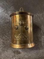 Messing Carl Deffner pot met Glasgow Rose decoratie, Ophalen