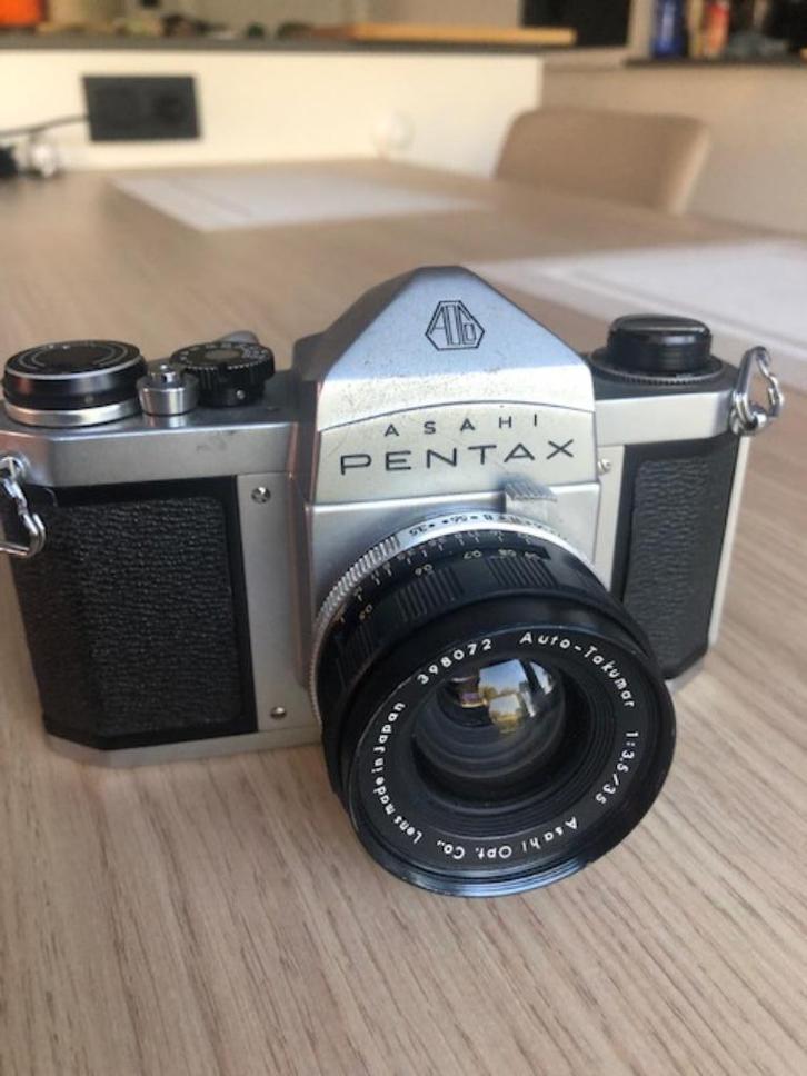 Asahi Pentax S1a met Auto-Takumar 35mm en Takumar 135mm, Audio, Tv en Foto, Fotocamera's Analoog, Gebruikt, Spiegelreflex, Pentax