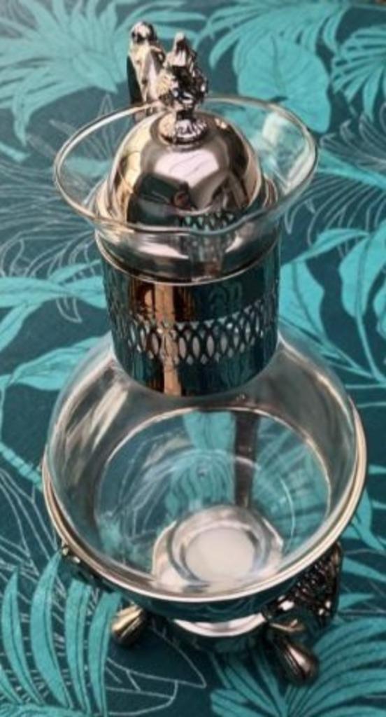 VINTAGE KOFFIE OF THEEPOT OP WARMHOUDER, Antiek en Kunst, Curiosa en Brocante, Ophalen of Verzenden