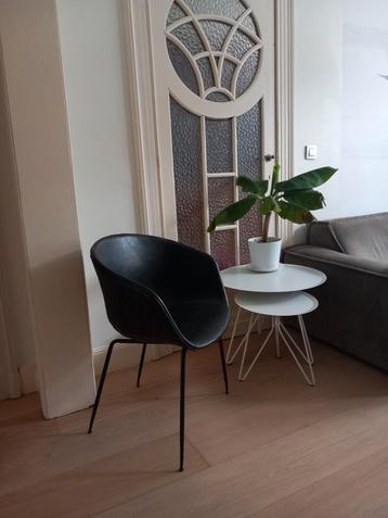 Set van 6 lederen zwarte kuipstoelen - 27,50 euro per stoel, Huis en Inrichting, Ophalen, Zo goed als nieuw, Zwart