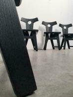 brutalist vintage eiken solid oak chairs 60s, Ophalen