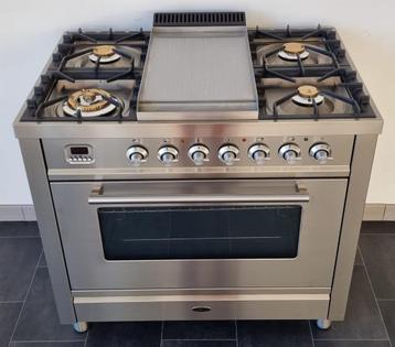 ️ ☘️ Poêle Boretti de luxe 90 cm, plaque de cuisson en acier