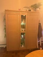 Eiken kleurige kast met led verlichting, Huis en Inrichting, Kasten | Buffetkasten, Ophalen, 100 tot 150 cm, Zo goed als nieuw