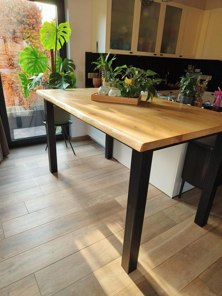 Hoge eiken tafel, Huis en Inrichting, Tafels | Eettafels, Zo goed als nieuw, 150 tot 200 cm, 100 tot 150 cm, Vijf personen of meer