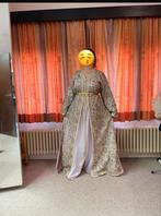 Caftan / Marokkaanse Tekchita in Indische Sari-stof –, Maat 38/40 (M), Beige, Nieuw, Ophalen of Verzenden