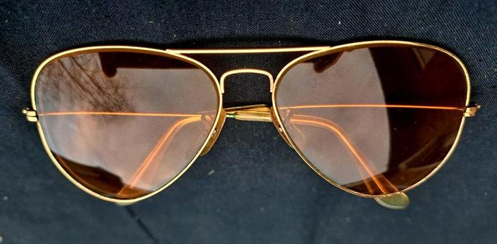 Ray Ban Vintage Pilot Aviator zonnebril Amber, Handtassen en Accessoires, Zonnebrillen en Brillen | Heren, Bril, Ophalen of Verzenden