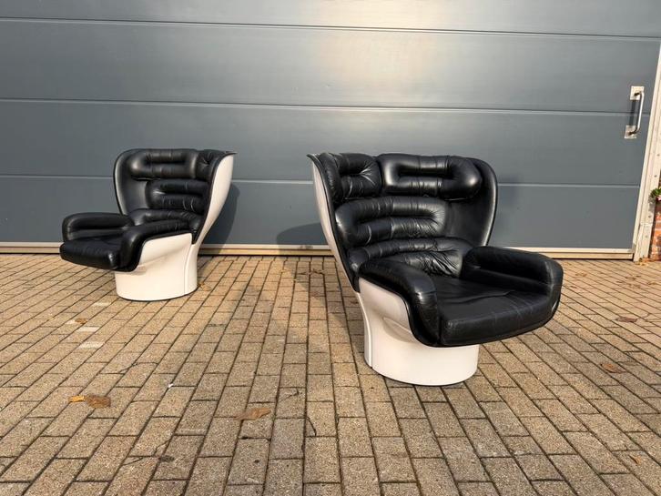 2x 1e edition Comfort Joe Colombo Elda chair, TOP état !, Maison & Meubles, Canapés | Repose-pieds & Poufs, Enlèvement ou Envoi