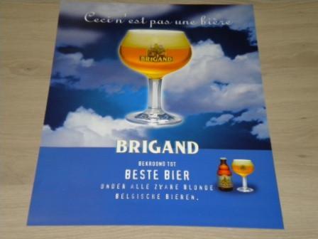 Brigand bier affiche 402x300mm, Verzamelen, Biermerken, Nieuw, Reclamebord, Plaat of Schild, Ophalen