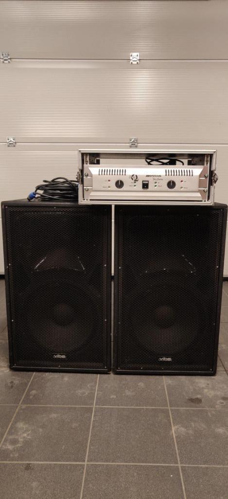 Professionale Speakers + versterker, Audio, Tv en Foto, Luidsprekerboxen, Zo goed als nieuw, Ophalen