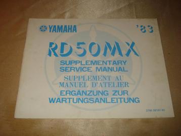 YAMAHA RD50MX '83 Ancien Supplément au Manuel d'Atelier beschikbaar voor biedingen