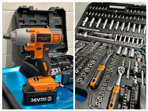 2 SET PROMO - Slagmoersleutel + Gereedschapkoffer 171 delig, Doe-het-zelf en Bouw, Gereedschap | Handgereedschap, Nieuw, Ophalen