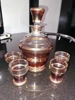 Cristal de Bohême : Carafe Vintage 1950 +4 verres à liqueur, Antiquités & Art, Enlèvement