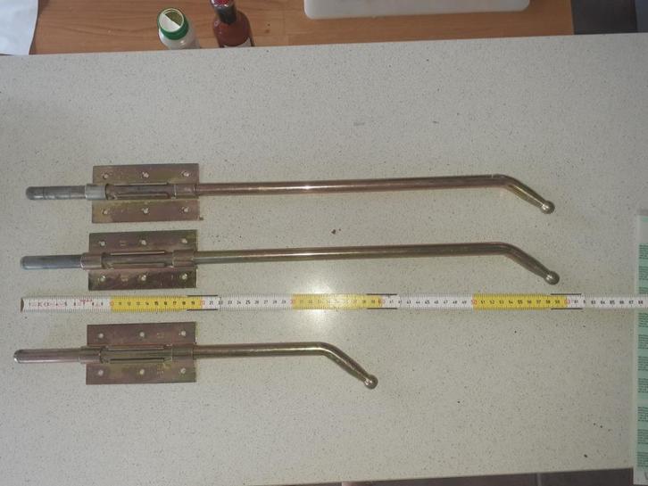 deurgrendels AMIG 40 cm en 60cm staal, Doe-het-zelf en Bouw, Hang- en Sluitwerk, Gebruikt, Schuif of Grendel, IJzer, Ophalen