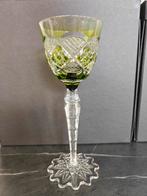 Val St Lambert - Wijnglas - Verrept - lichtgroen - 22 cm, Antiek en Kunst, Ophalen of Verzenden