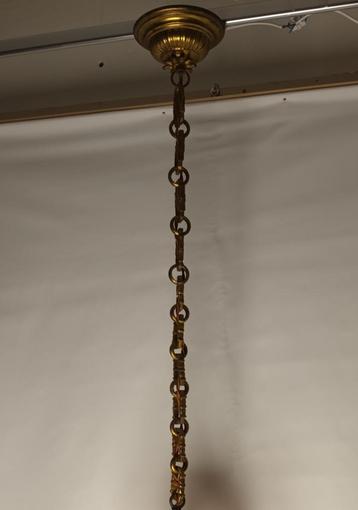 Barokke, vergulde ketting/plafondkap luchter - OPRUIMING!, Antiek en Kunst, Ophalen of Verzenden