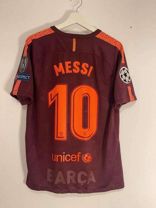 Fc Barcelona 2017/18 derde tenue Messi #10, Sport en Fitness, Voetbal, Zo goed als nieuw, Shirt, Maat L, Verzenden