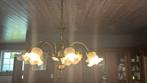 Kroonluchter, 8 lampen, met extra lampekapjes, Huis en Inrichting, Lampen | Kroonluchters, Ophalen, Gebruikt, Metaal