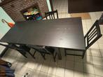 Uitschuifbare tafel met 5 stoelen, Ophalen, Zo goed als nieuw