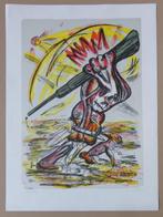 FRED BERVOETS / OORLOG / KLEURZEEFDRUK / 84x61cm / SIG 2008, Antiek en Kunst, Kunst | Litho's en Zeefdrukken, Ophalen of Verzenden
