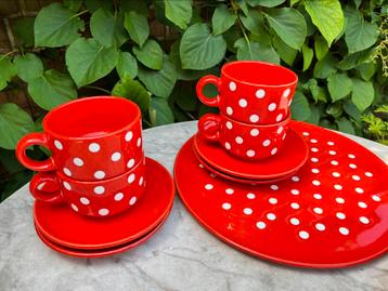 4-delige vintage set polkadot Waechtersbach W-Germany beschikbaar voor biedingen
