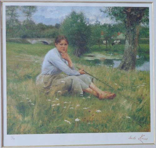 EMILE CLAUS / BOERENMEISJE / KLEUROFFSET / 66x68cm / PASSE, Antiek en Kunst, Kunst | Litho's en Zeefdrukken, Ophalen of Verzenden