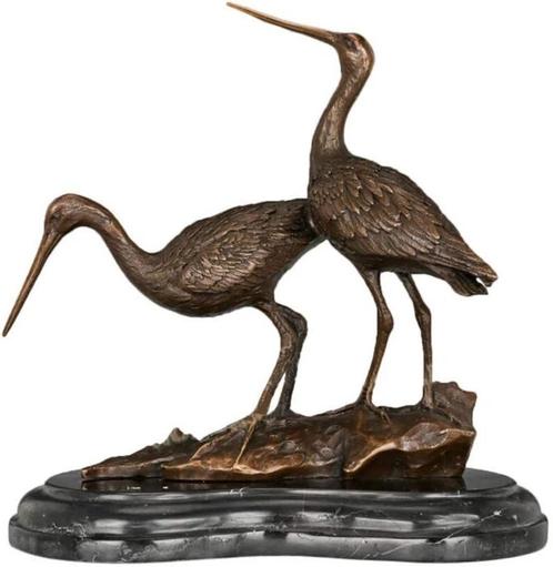 Bronzen beeld van twee zwarte grutto's GRATIS LEVERING, Antiek en Kunst, Antiek | Brons en Koper, Brons, Verzenden