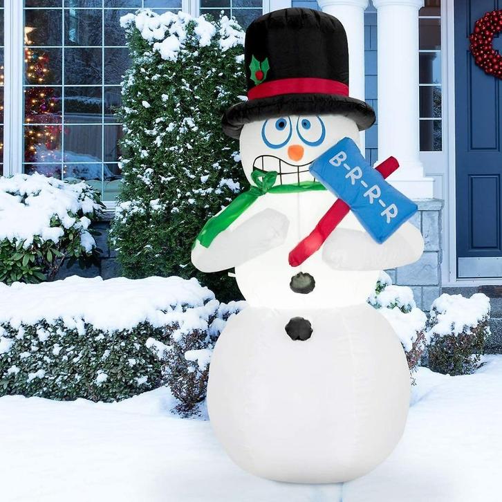 Opblaasbare bibberende sneeuwpop LED verlichting 180 cm hoog, Diversen, Kerst, Nieuw, Ophalen of Verzenden