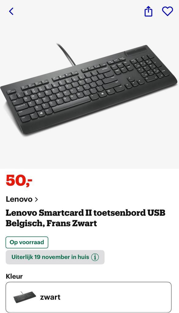 Lenovo 4Y41B69364, Computers en Software, Toetsenborden, Bedraad, Ophalen