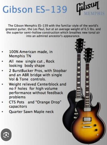 Gibson ES139 Memphis 2013 beschikbaar voor biedingen