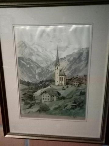 Schilderij op ZIJDE  werd ingekaderd beschikbaar voor biedingen