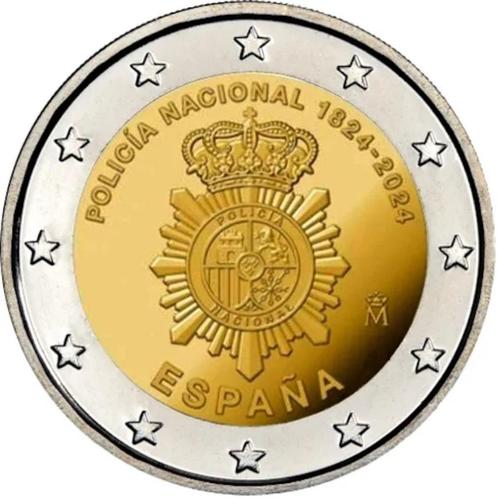 Spanje 2024 - 200 jaar nationale politie - 2 euro CC - UNC, Timbres & Monnaies, Monnaies | Europe | Monnaies euro, 2 euros, Espagne
