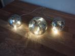 3 boules en verre avec LED, Comme neuf