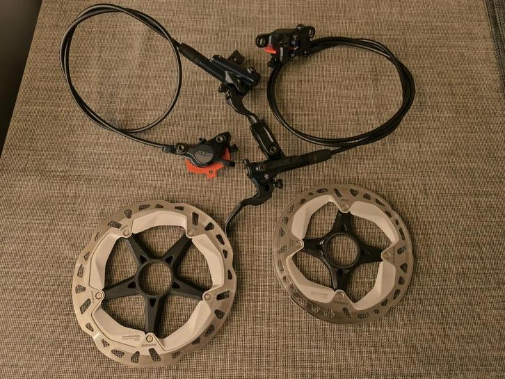 Shimano SLX schijfremmen + Deore XT schijven, Fietsen en Brommers, Fietsonderdelen, Gebruikt, Mountainbike, Overige typen, Ophalen of Verzenden