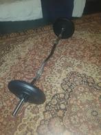 Curlstang met gewichten, Sport en Fitness, Fitnessmaterialen, Ophalen, Zo goed als nieuw